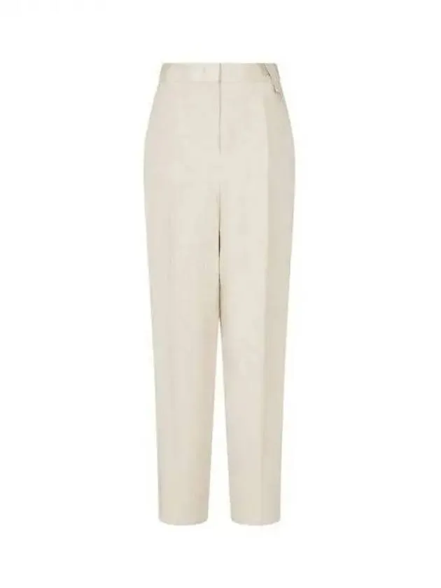 Women s color combination waist linen pants melange beige 270022