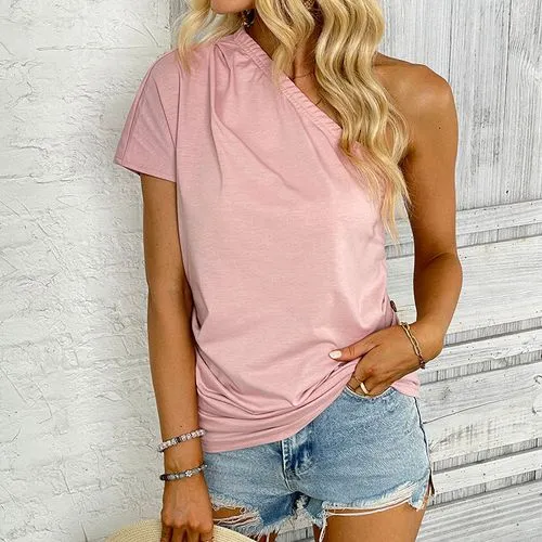 Women's T-shirt Short Sleeve T-shirts Casual Basic Solid Color