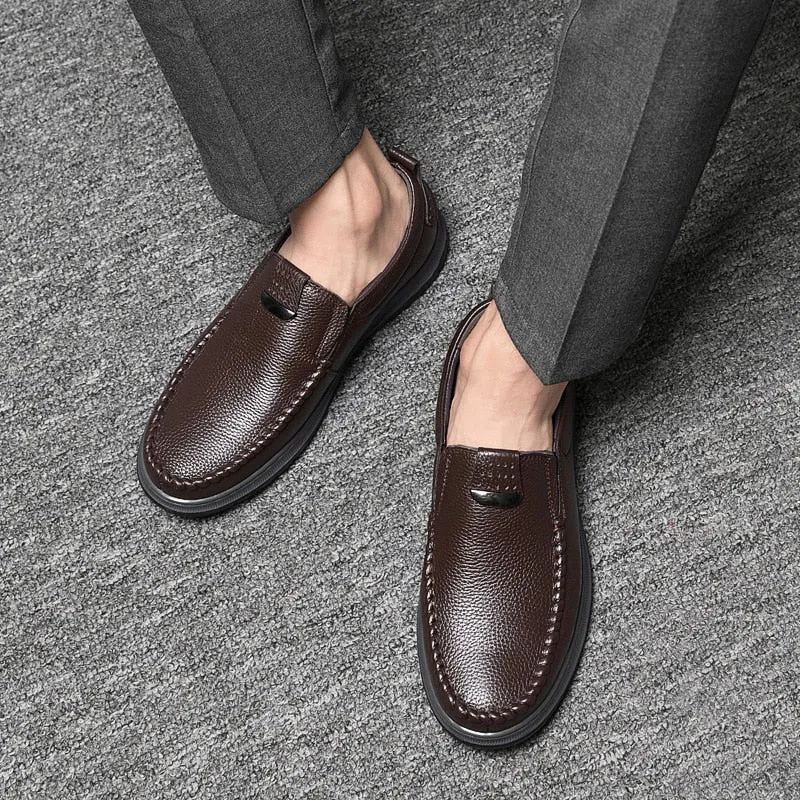 Xituodai  New Brand Driving Shoes Fashion Genuine Leather Casual Shoes Men Lightweight Mens Slip on Office Shoes Male Comfortabl