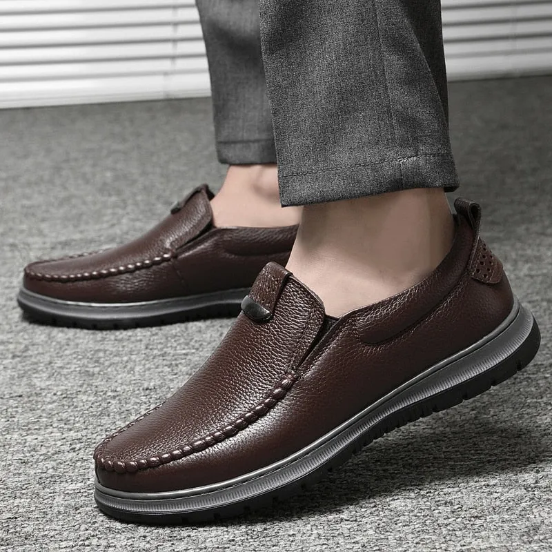 Xituodai  New Brand Driving Shoes Fashion Genuine Leather Casual Shoes Men Lightweight Mens Slip on Office Shoes Male Comfortabl