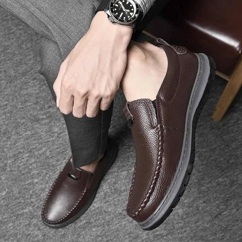 Xituodai  New Brand Driving Shoes Fashion Genuine Leather Casual Shoes Men Lightweight Mens Slip on Office Shoes Male Comfortabl