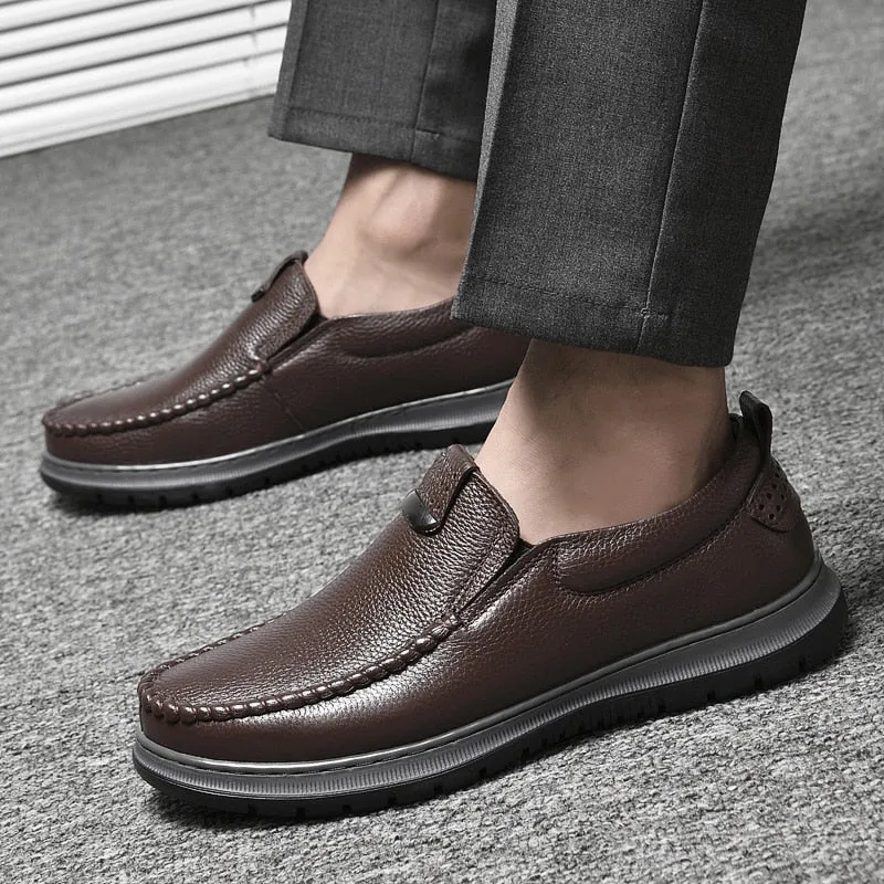 Xituodai  New Brand Driving Shoes Fashion Genuine Leather Casual Shoes Men Lightweight Mens Slip on Office Shoes Male Comfortabl