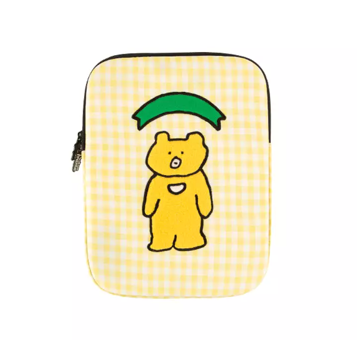 Yellow Bear Laptop Sleeves 11 for iPad 13 inch Cases Protective Covers Purses Skins Handbags Square Cushion Carrying Pouches Des