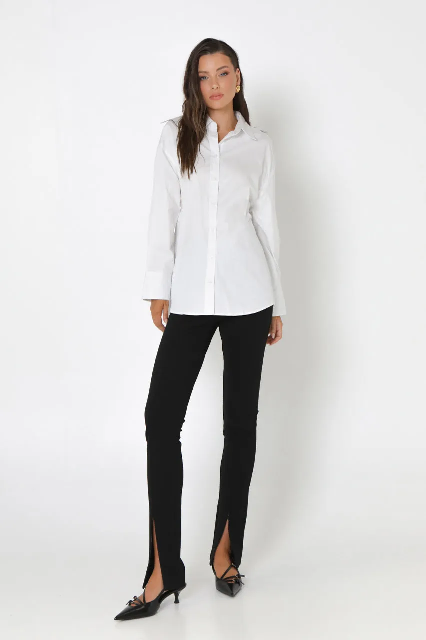 Zander Open Back Shirt | White