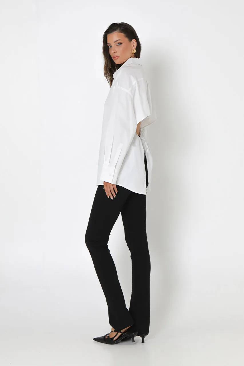 Zander Open Back Shirt | White