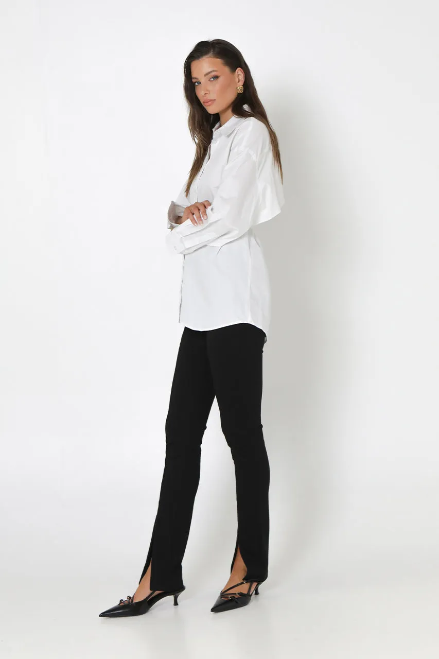 Zander Open Back Shirt | White